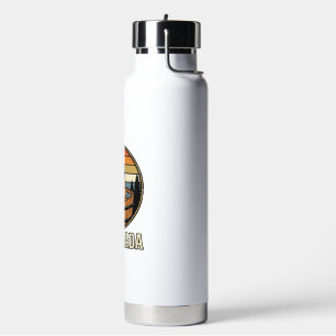 Capydada Capybara Dad Retro Hot Tub Vector Design_ Water Bottle