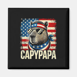 Capypapa 4th Of July American Flag Capybara Papa U Magnet