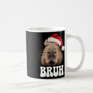 Capyra Bruh Funny Santa Hat Christmas Season Capyr Coffee Mug