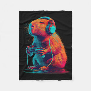 Capyra Funny Video Games Capy Gamer Men Teens Kids Fleece Blanket