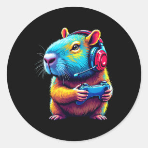 Capyra Gamer Funny Video Games Capyra Classic Round Sticker