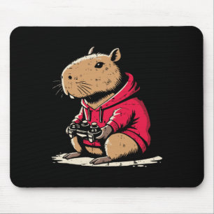 Capyra Gamer Funny Video Gaming Capy Rodent Boys K Mouse Pad