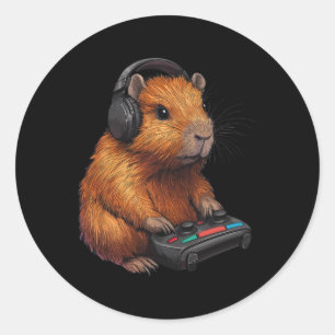 Capyra Gamer Gaming Game Funny Graphic  Classic Round Sticker