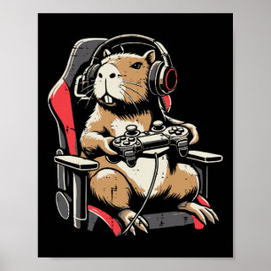 Capyra Gaming Chair Headphones Gamer Capy Men Boys Poster