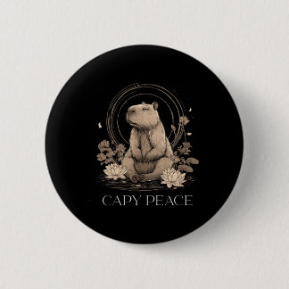 Capyra Peace Cute Yoga  6 Cm Round Badge