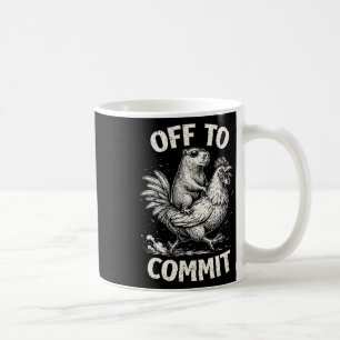 Capyra Riding Chicken Off To Commit Vintage Meme P Coffee Mug