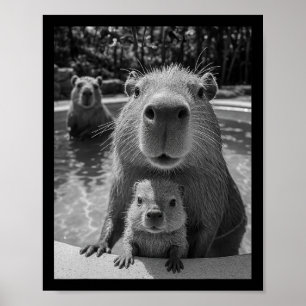 Capyra Selfie Ai Meme Joke Humor Summer Vacation C Poster