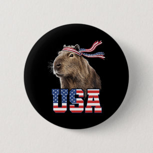 Capyra Usa Patriotic American Flag Men Women Kids 6 Cm Round Badge