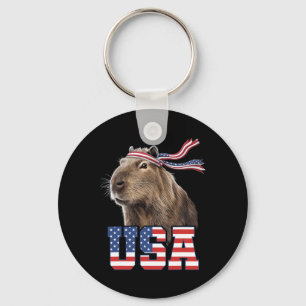 Capyra Usa Patriotic American Flag Men Women Kids Key Ring
