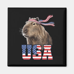 Capyra Usa Patriotic American Flag Men Women Kids Magnet