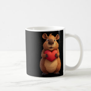 Capyra Valentine Heart Rodent Lover Valentine's Da Coffee Mug