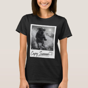 Capyra Water Skiing Summer Funny Meme T-Shirt
