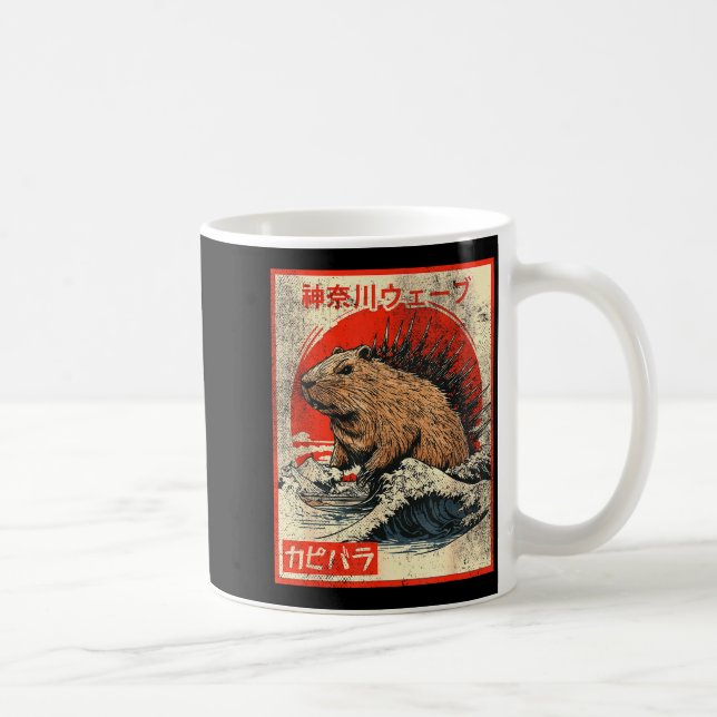 Capyzilla _ Kanagwa Wave Japan _ Cool Rodent Capyb Coffee Mug (Right)