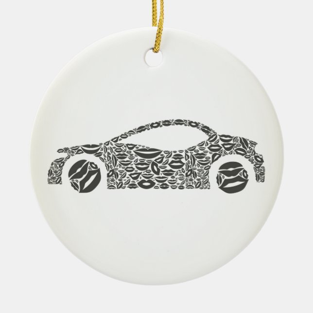 Car a lip ceramic tree decoration (Front)