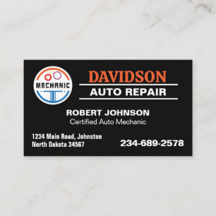 Car and Truck Mechanic Repair and Maintenance Business Card