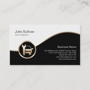 Car and Wrench Icon Auto Repairs Business Card