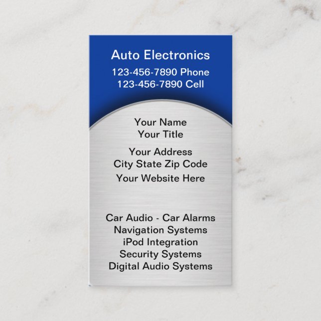 Car Audio Business Cards (Front)