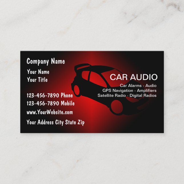 Car Audio Business Cards (Front)