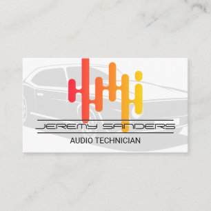 Car Audio Equalizer Logo Business Card