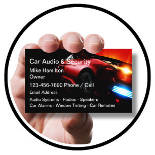 Car Audio Sound And Alarm Systems Business Card