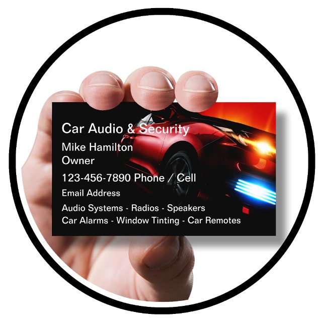 Car Audio Sound And Alarm Systems Business Card (Creator Uploaded)