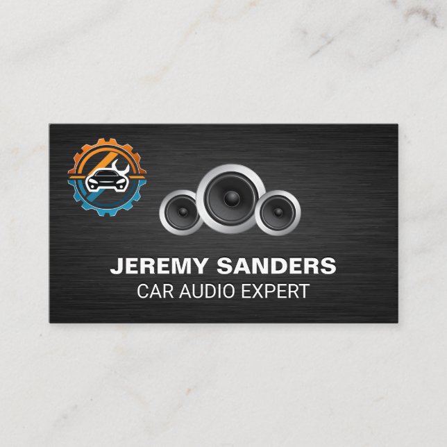Car Audio Technicians | Repair Services Business Card (Front)