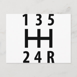car auto gear shift 5 postcard