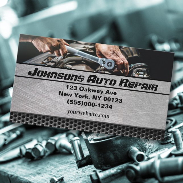 Car Auto Mechanic Repair Service Business Card (Creator Uploaded)