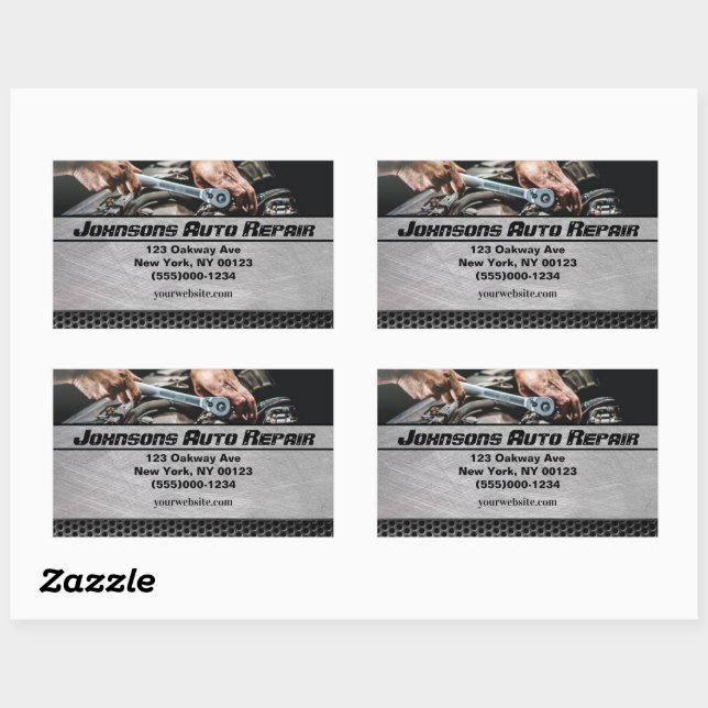 Car Auto Mechanic Repair Service Business Rectangular Sticker (Sheet)