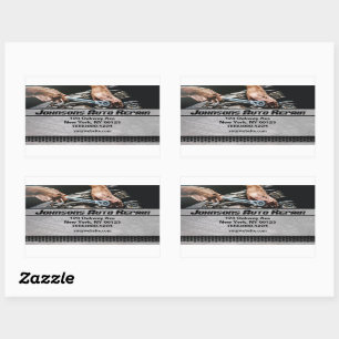 Car Auto Mechanic Repair Service Business Rectangular Sticker