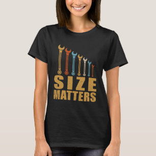 Car Auto Mechanic Wrench Retro Size Matters T-Shirt