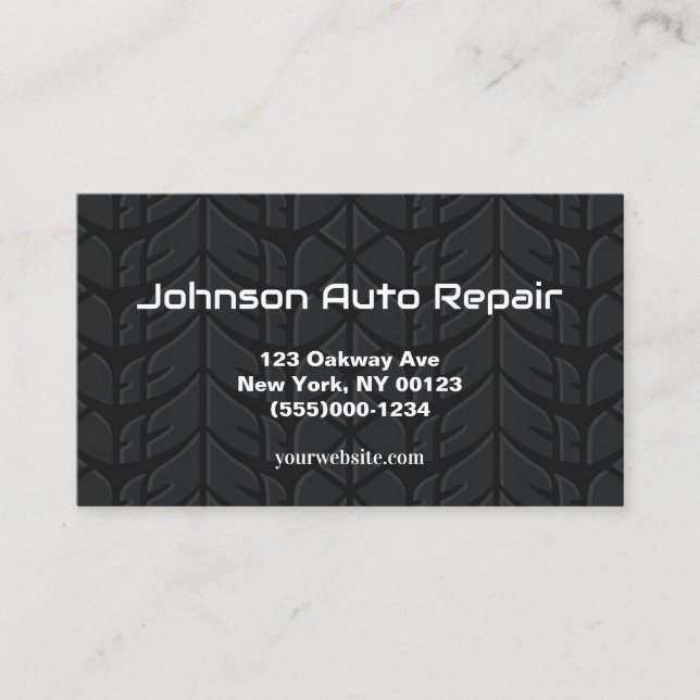 Car Auto Tire Mechanic Repair Service Business Card (Front)