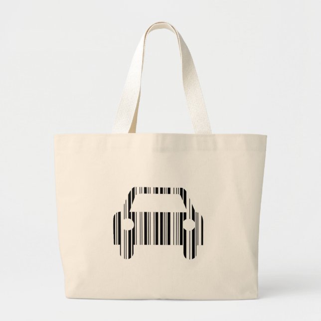 CAR BAR CODE Automobile Barcode Pattern Design Large Tote Bag (Front)