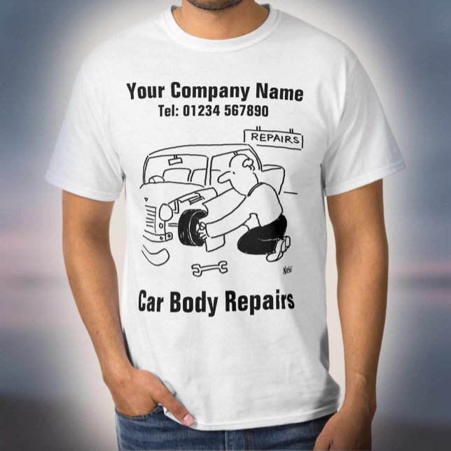 Car Body Repairs - With Name & Contact Details T-Shirt (Creator Uploaded)