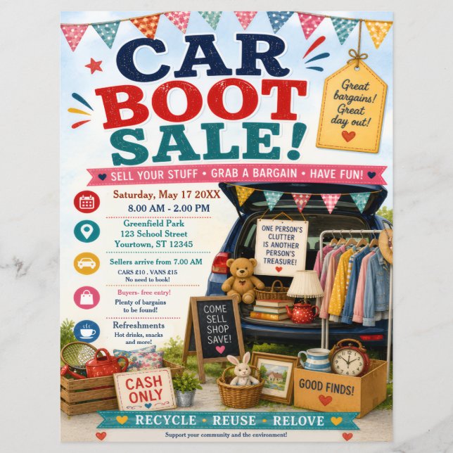 Car Boot Sale Poster Flyer (Front)