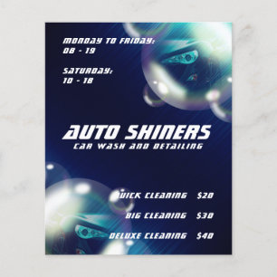 Car bubbles metallic texture  flyer