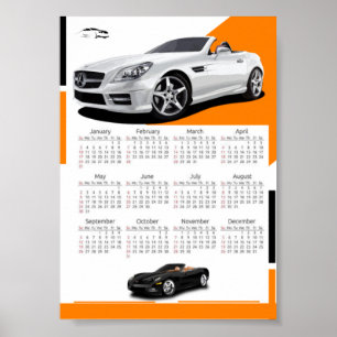 Car calendar poster