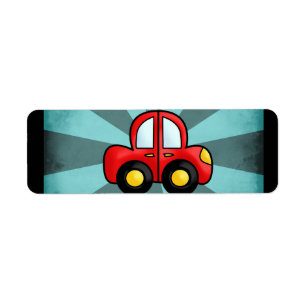Car cartoon return address label