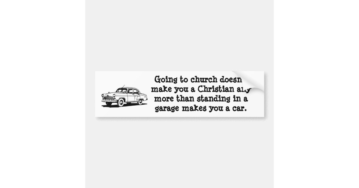 Car, Church Bumper Sticker Zazzle