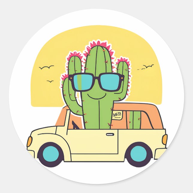 Car Classic Round Sticker (Front)