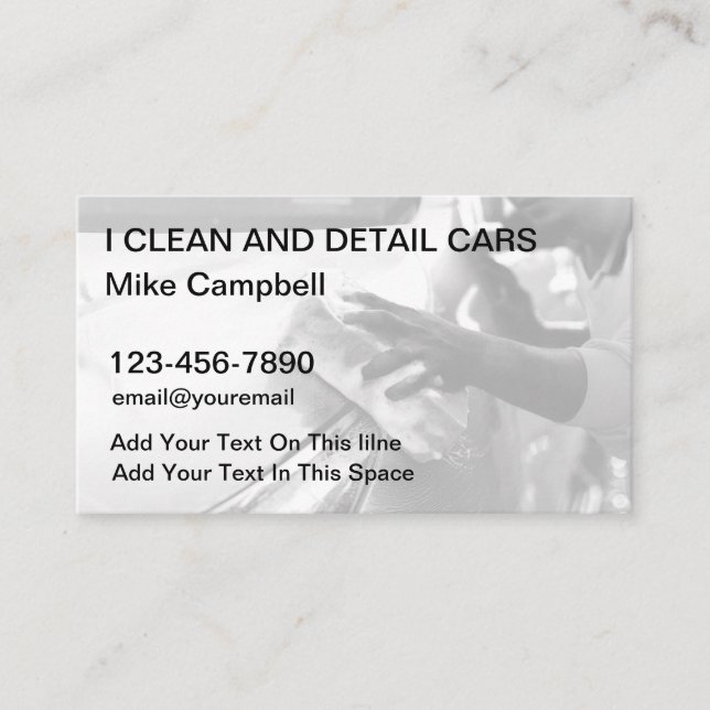 Car Cleaning Auto Detailing Business Cards (Front)