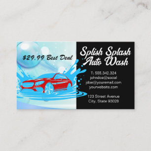 Car Cleaning Service   Soap Bubbles Business Card