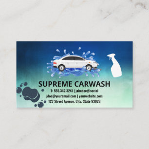 Car Cleaning Wash and Detailing   Spray and Sponge Business Card