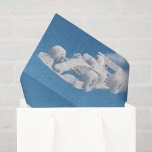 Car club blue abstract pattern tissue paper