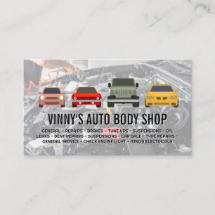 Car Collection Illustrations Mechanic Working Business Card