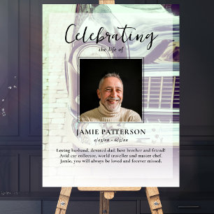 Car Collector Celebration of Life Photo, Funeral Poster