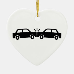 Car crash ceramic tree decoration
