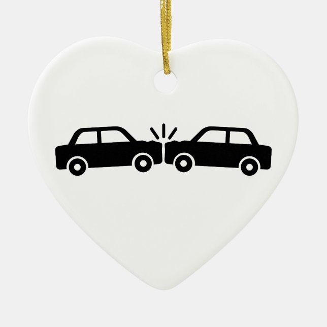 Car crash ceramic tree decoration (Front)