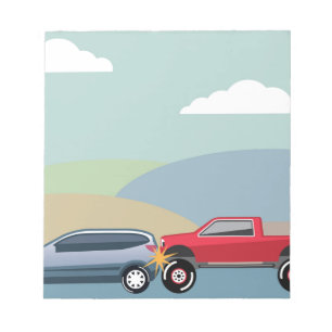 Car crash rear ended vehicle Vector Notepad