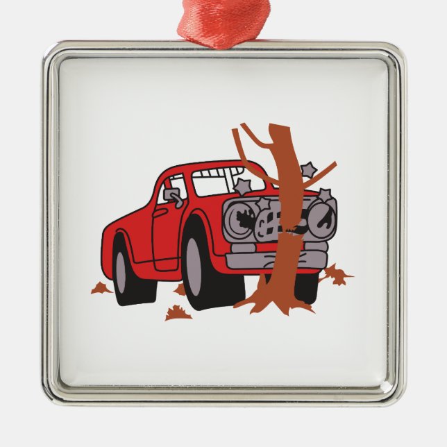 CAR CRASH SCENE METAL ORNAMENT (Front)